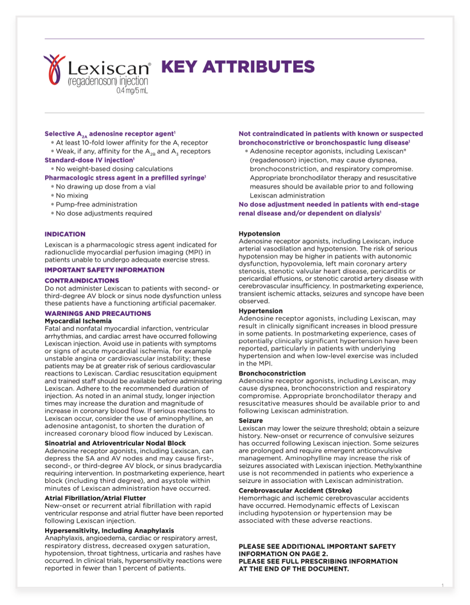 Download the Lexiscan key attributes sheet